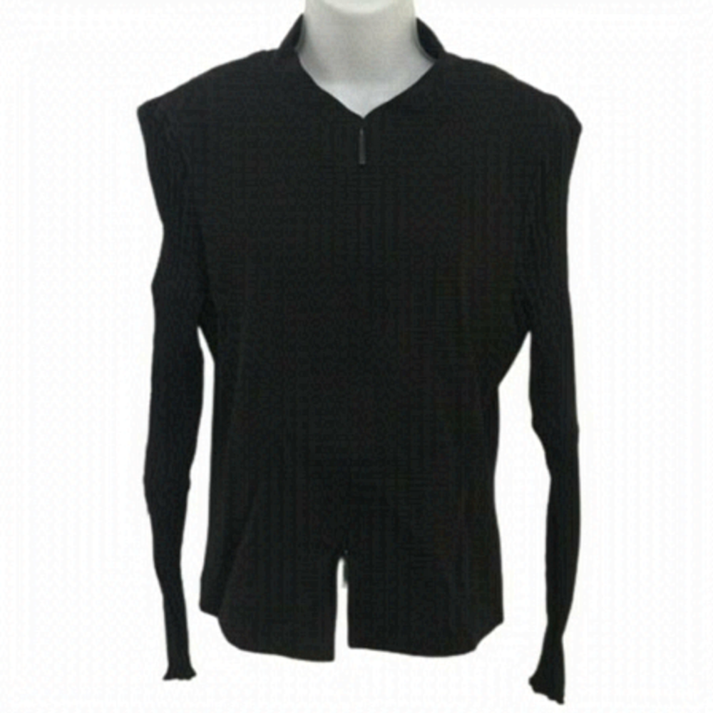 Annette Gortz Black Ruched Sleeves Double Zip Light Jacket Sz EU 36
